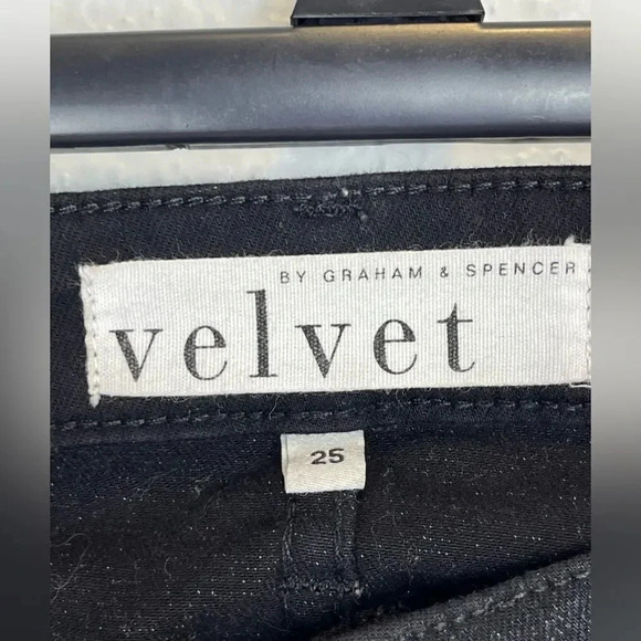 Velvet Graham & Spencer Wax Coated High Waisted Skinny Jeans Sz 25 Glossy - Picture 6 of 9